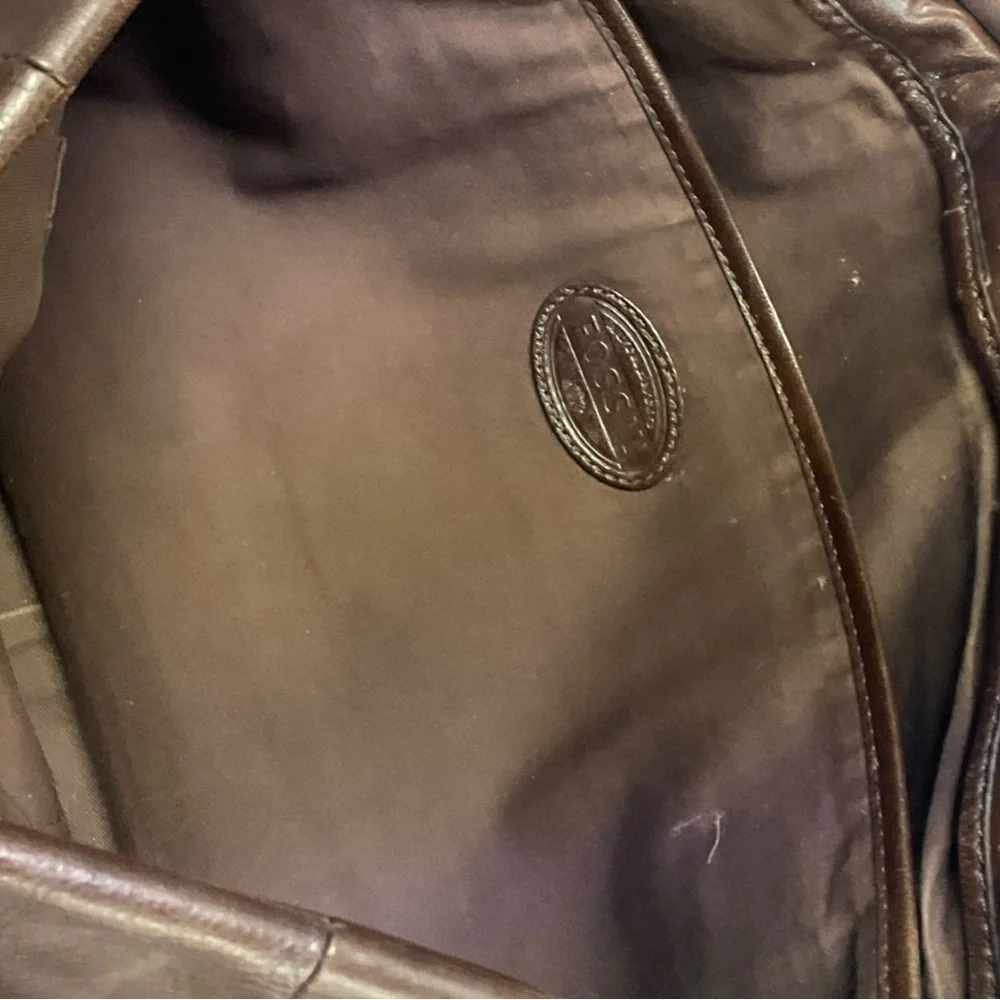 📬 FOSSIL Brown Leather Messenger Bag‎ 📎👔 Crossbody Work Satchel